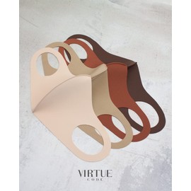 VIRTUE CODE Second Skin Cloth Face Mask Pack. 4 Buttery Soft Masks Washable Fabric - Desert Rose Face Mask Reusable. Stretchy, Comfortable, Fresh Facemask.