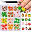 12 Grid Christmas Nail Charms 3D Nail Art Craft Resin