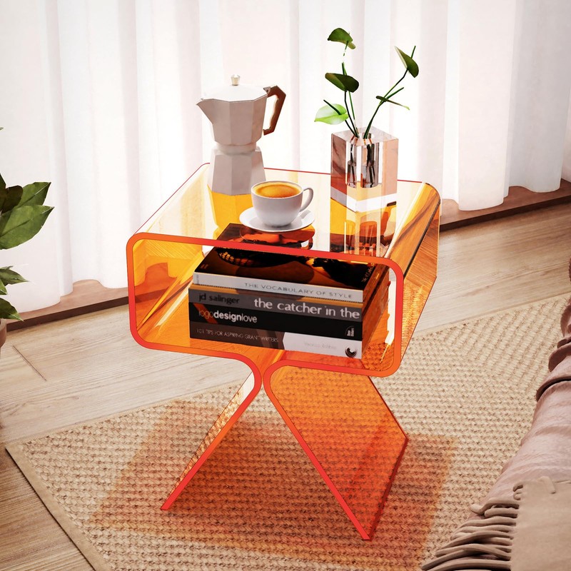 solaround Acrylic Nightstand Side Table Modern Design Clear Home Decor