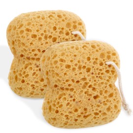 Ymapinc 2Pcs Body Shower Bath Sponge, Large Size Exfoliating Body Scrubber, Foam Loofah Bubbling Bubble Scrub for Bathroom, Bath Room Accessories Man and Women - Yellow