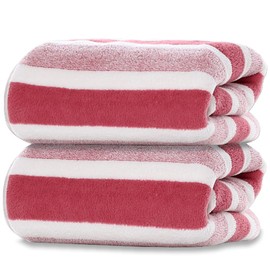 SOFTBATFY Microfiber Bath Towels, 2 Pack 70x140cm Lightweight, Absorbent, Super Fluffy and Fast Drying Towel for Travel, Vacation, Fitness and Yoga (70x140cm, Pink)