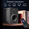 LONPOO Bluetooth Bookshelf Speakers, 60W Powered Speakers with Bluetooth/AUX-in/Optical/RCA, 4"
