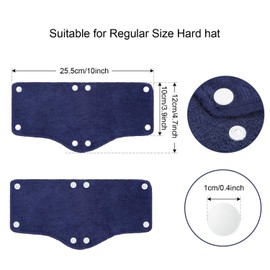 24 Pieces Hard Hat Sweatband, Cotton Helmet Sweatband Hard Hat Liner, Washable Sweat Band Reusable Safety Sweat Band Snap Hard Accessories (Dark Blue)