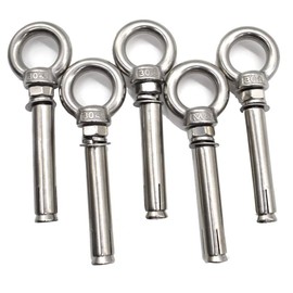 M8* 80mm Expansion Screw with Eye Ring Anchor Internal Eye Bolt Fastener 304 Stainless Steel 5 Pack (Ring Lifting Expansion Eyebolt M8* 80mm)