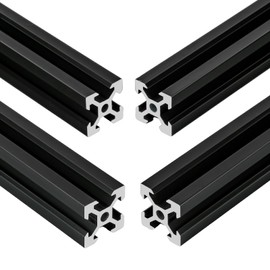 Pack of 4 V Type System Profiles 2020 250 mm Aluminium Profile Extrusion Anodised Linear Rail 20 x 20 Aluminium Profile for 3D Printers DIY CNC Machines etc. (250 mm)