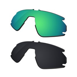 Galvanic Replacement Lenses for Oakley BXTR OO9280 | BXTR Metal OO9237 Sunglasses - Jade + Black Polarized - Combo Pack