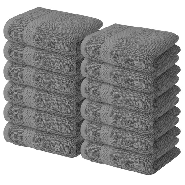 Infinitee Xclusives [12 Pack Premium Grey Wash Cloths and Face