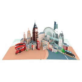 ASVP Shop London Skyline Pop Up Card, Handmade 3D Greeting Card with Iconic Landmarks, Card for Boyfriend, Happy Father's Day Card, Birthday Card
