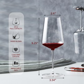 CnSneg Wine Glasses Set of 2, Hand Blown Wine Glass 18 OZ, Crystal White Wine Glasses, Red Wine Glasses for Christmas, Wedding