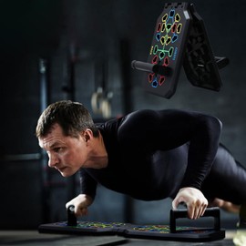 Solid Pushup Board | Pushup Handles For Floor - 48 Holes T-Hole Pushup Plate Board For Fat Strength Training Arm Men & Women