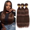 Chocolate Straight Bundles Color 4 Human Hair Dark Brown Straight