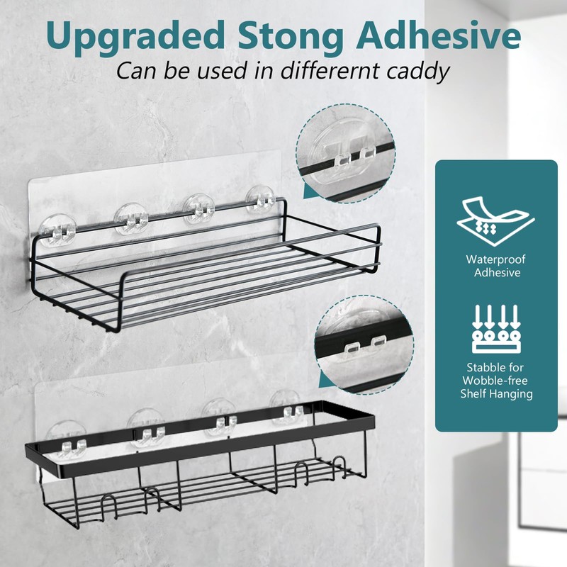 KaiwayInno 4 Pack Shower Caddy Adhesive Replacement, Strong Shower Shelf