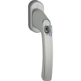 Hoppe 11780411 Window Handle LIÈGE Push Button Lock Cylinder 7 x 40 mm Stainless Steel Effect