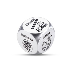 Stocking Stuffers for Men Women Adults, Anniversary Christmas Birthday Gifts for Men Women, 11th Anniversary Steel Gifts, Date Night Dice Couples Gift for Him Her, Stainless Steel Dinner Decider Dice