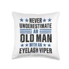 Old Man with a Eyelash Viper Funny Throw Pillow