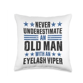 Old Man with a Eyelash Viper Funny Throw Pillow
