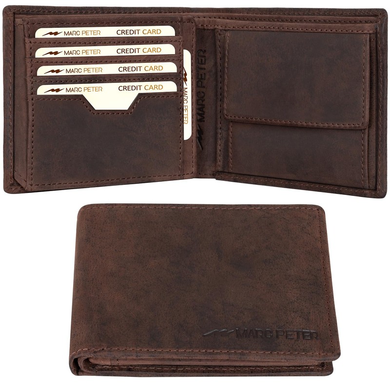 Marc Peter Oslo Men's Brown Leather Wallet with RFID Protection,