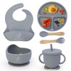 Velvet Lullaby Baby Feeding Set - Silicone Bib, Suction Plate,