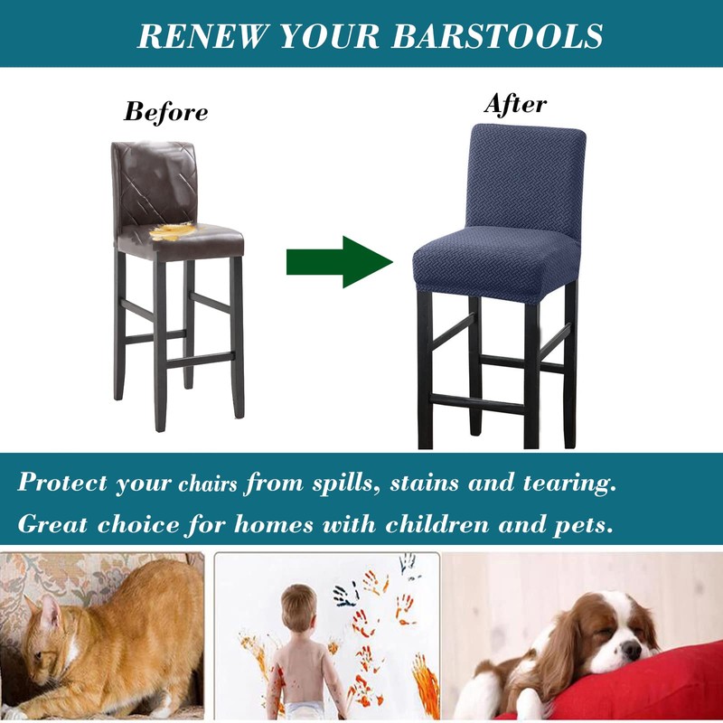 HFCNMY Bar Stool Covers,2 Pack Stretch Bar Stool Covers with