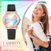 JewelryWe Womens Bohemia Leather Watch: Analog Quartz Bling Rainbow Round
