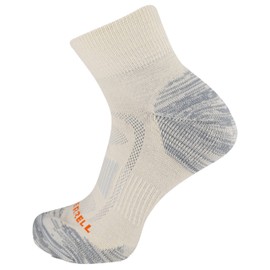 Merrell Unisex Zoned Hiking Quarter Sock 1 pair per pack, White,9.5-12 Women's / 8.5 - 13 Men's