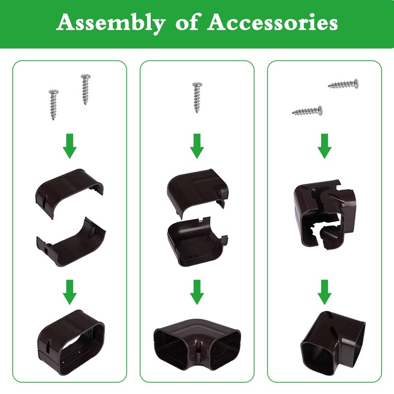 MOOITEK 5" 17Ft PVC Decorative Line Set Cover Kit for