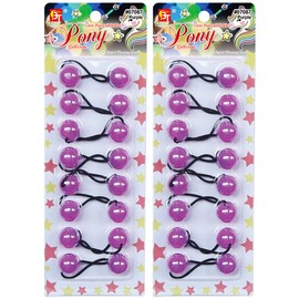 16 Pcs Hair Ties 20mm Ball Bubble Ponytail Holders Glow in the Dark Colorful Elastic Accessories (Purple)