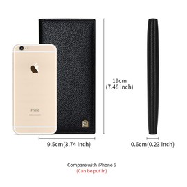 LAORENTOU Genuine Leather Wallet for Men Bifold Wallets with Zipper Coin Pocket Casual Men Purse Slim Wallet Purse for Men