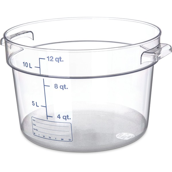 Carlisle 1076707 StorPlus Polycarbonate Round Food Storage Container, 12 Quart,