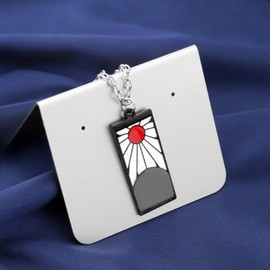 FAADBUK Demon Slayer Inspired Jewelry Demon Slayer Tanjiro Necklace & Keychain Tanjirou Anime Cosplay Gifts (Slayer NK-S)