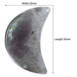 KYEYGWO 5pcs Hand Carved Half-Moon Palm Pocket Stones, Polished Crystal Stone Set for Home Office Decoration DIY or Jewelry Making, Labradorite