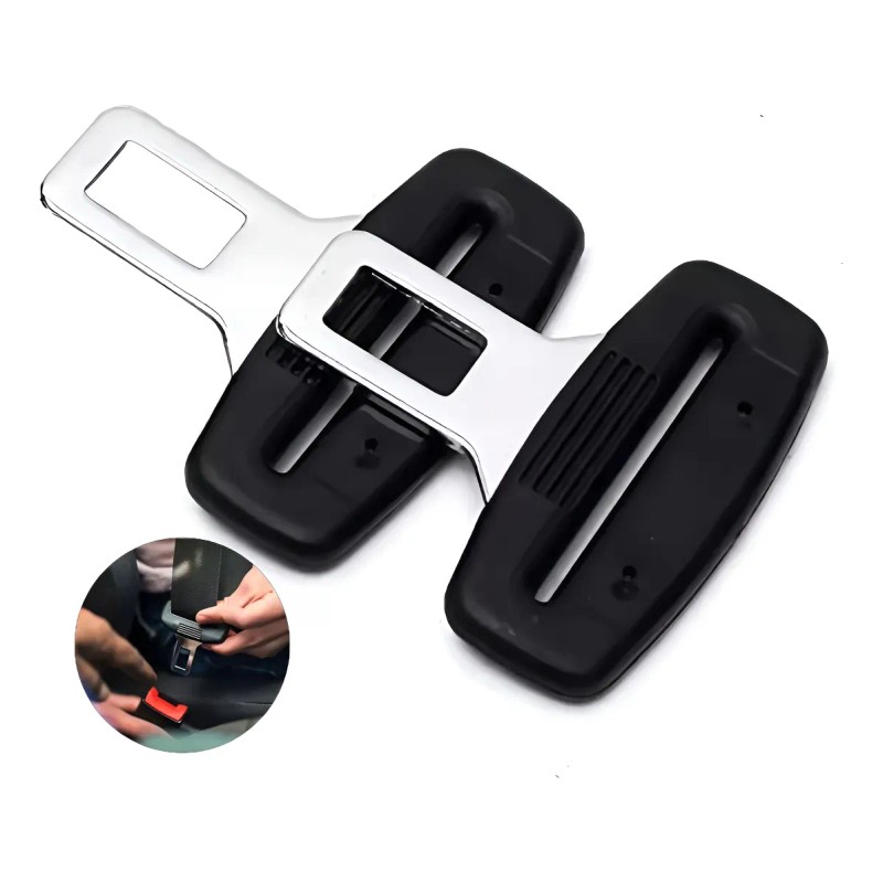 2 Piezas Hebilla De Seguridad Del Coche Auto Universal Negro