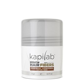 Kapilab Scattered Hair Fibres Medium Brown Hair Powder for Hair Thickening - Keratin Root Powder for Thinning Hair Women and Men Hair Loss 100% Natural 5 g
