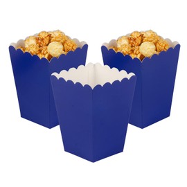 Ainmto 24PCS Navy Blue Popcorn Boxes Mini Paper Popcorn Containers for Movie Night party