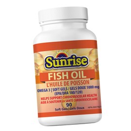Sunrise Apothecary - FISH OIL, Daily Supplement Rich in Omega 3 Fatty Acids, Total Wellness Support for Men and Women, 1000 mg per Soft Gel Capsule, 90 Omega 3 Fish Oil Capsules per Bottle