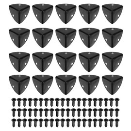 sourcing map 20 Pcs Metal Edge Guard, 23mm Decorative Box Corner Cover, Furniture Corner Edges Protector with Mounting Screws, Black