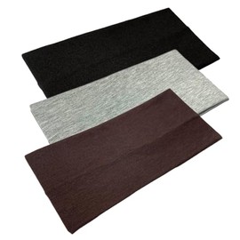 WESTEND CHOICE Extra Wide Headbands 11cm Plain Stretchy Kylie Head Band 3 Pack Unisex Bandeau Headbands for Women & Men Soft Hairbands Yoga Bandana Headband (Mixed set D)