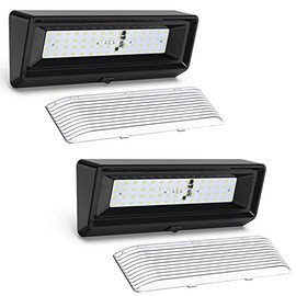 Leisure LED RV Exterior Porch Utility Light with Switch XL 12v 650 Lumen Lighting Fixture. Replacement Lighting for RVs, Trailers, Campers, 5th Wheels XXXX Base Clear Lens (Black, 2-Pack)