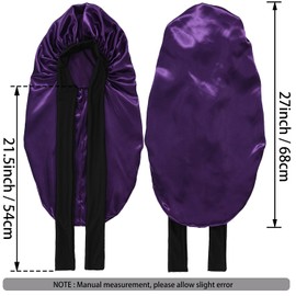 Wzl Wlg Wzl Wlg 2 Pcs Satin Bonnet (2 Pcs-Black & Purple)