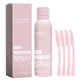 Hair Identifier Spray For Face Shaving, Hair Identifying Spray, Face Hair Identifier Spray, Moisturizing And Skin Care Dermaplaner Set Spray, suitable for all skin types(1 Spray + 4 Razors)