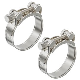 Stainless Steel Exhaust Clamp 32-35 mm Hose Clamps Pack of 2 Stainless Steel Joint Bolts Exhaust Pipe Clamp Strong and Robust Joint Bolt Clamp Stainless Steel Suitable for Motorcycle Drain Valve (2,