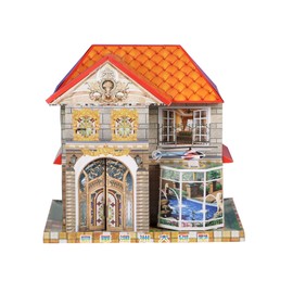 Zhildmosin Ancestor Money - Chinese Joss Paper Villa with Helicopter Parking Apron Papercraft, Sacrificial Supplies for Ancestor Deceased Family During Hungry Ghost Festival All Souls Day