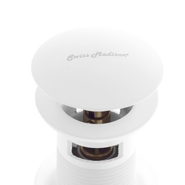 Swiss Madison Residential Pop Up Sink Drain 1.75 in Matte White