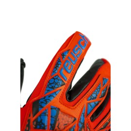 Reusch Attrakt Fusion Guardian AdaptiveFlex Goalkeeper Gloves, Hyper Orange/Electric Blue/Black, Size 12