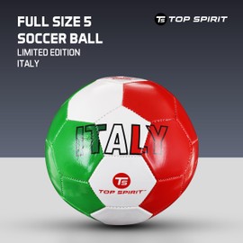 TOP SPIRIT Size 5 Soccer Ball, Country Sports Training Futbol for Recreational Youth and Adult Soccer Players, Italy