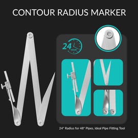 Contour Radius Marker - Up to 8" Radius, Aluminum Radius Marker with 5 Soap Stone & SoapStone holder, Foldable Pocket-Size Standard Radius Marking Tool