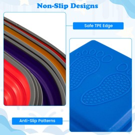 Costzon 11 Pcs Stepping Stone for Kids, Non-Slip Toddler Balance Blocks for Indoor/Outdoor, Balance Stones for Coordination Exercise, Obstacle Course Set for Daycare, Kindergarten, Gift for 3+ Kids