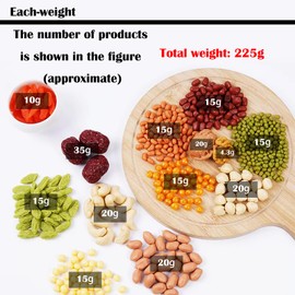 Tyoxlo 13 kinds/225g Artificial Mixed Nuts Grains Nuts Decor,Artificial Walnut,False Red Dates,False Peanuts,Cashews,Raisins Etc,for Home Kitchen Decor Photography Props