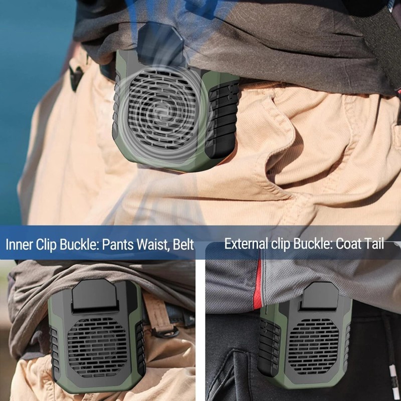 Personal Portable Waist Clip Fan USB Rechargeable Neck Hanging Air