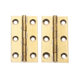 dophee 2pcs Pure Brass Mini Hinges, Folding Butt Hinges for Drawer Cabinet Cupboard Door Jewelry Box Wooden Case Furniture, 2 Inch
